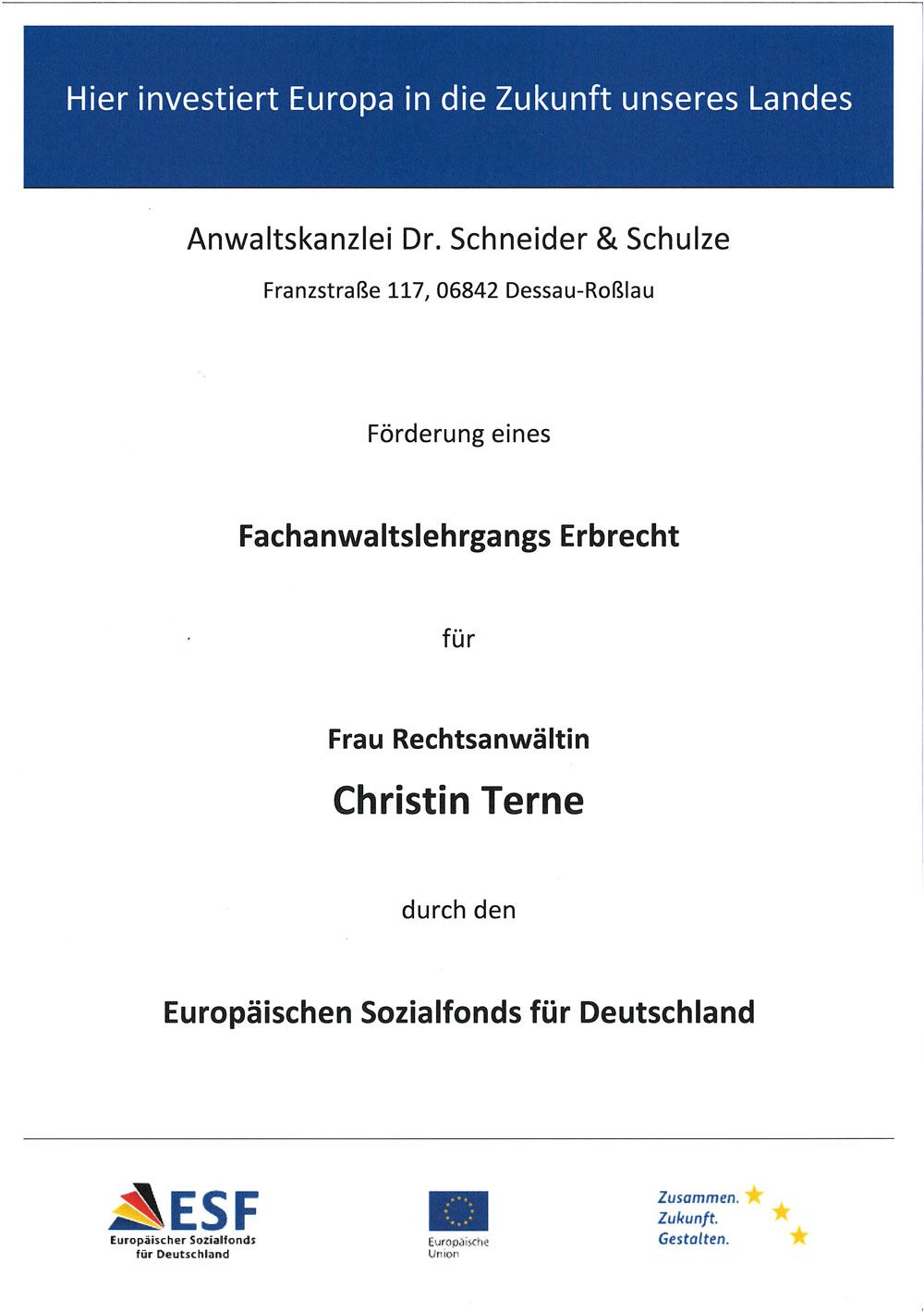 Fachanwaltslehrgangs Erbrecht